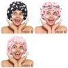 Polka Dots Shower Cap Elastic Hair Care Hat Bath Essential Double-layer Bath Cap  Swimming