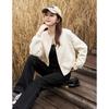 Demana Women's Korean Style Textured Baseball Jacket