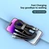 120W 1.2M 3 In 1 USB Fast Charging Cable Type C Lightning Micro USB Cable Data Cord For Iphone 16 15 Realme Samsung Huawei Phone USB Charging Cable