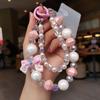 Mobile Phone Lanyard Short Style Wrist Strap Bow Knot Handmade Beaded Bracelet Pendant Lanyard Anti-Lost Wide Wrist Strap