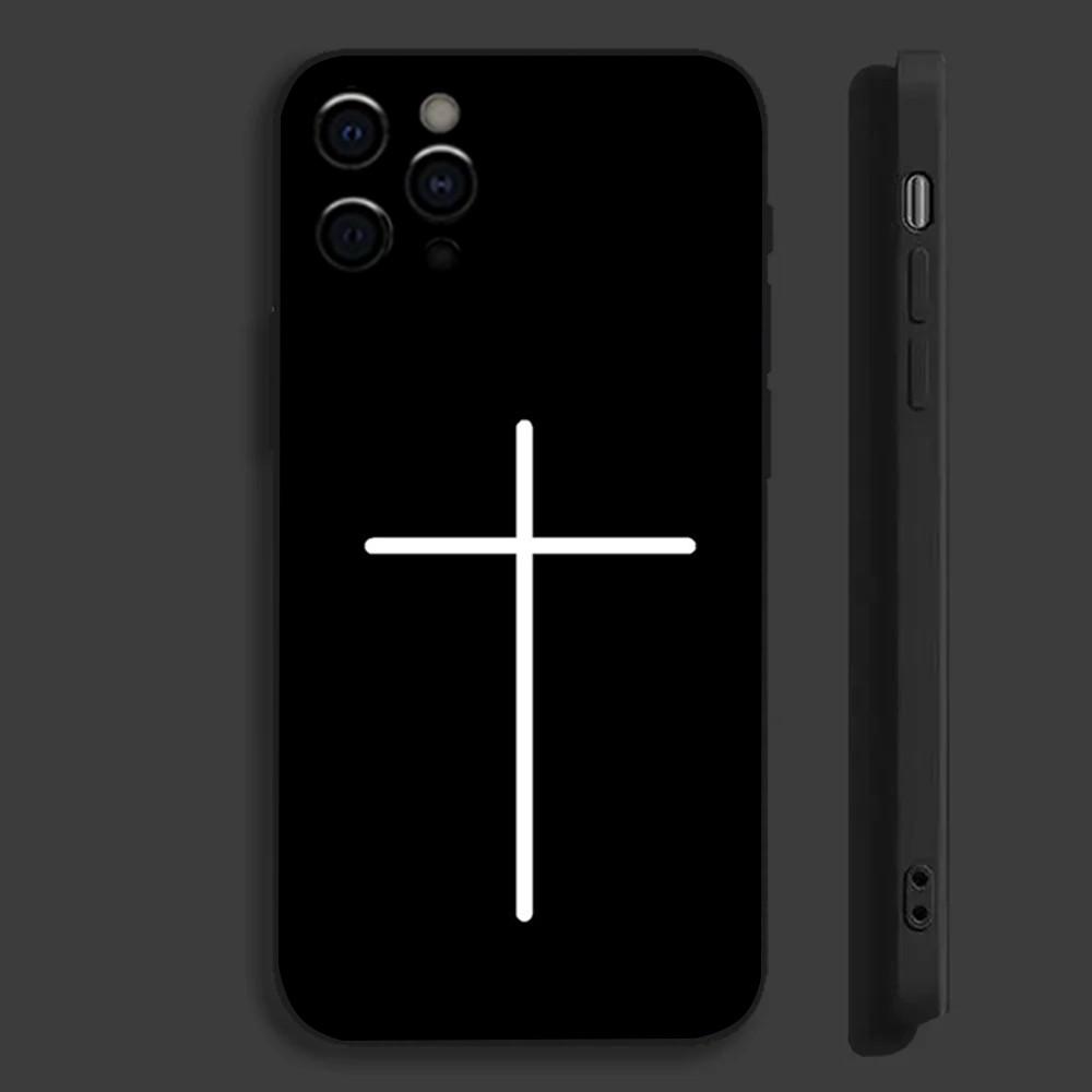 Стих из Христианской Библии Чехол для телефона Иисус Для Apple iPhone 15,14,13,12,11,Pro,X,XS,Max,XR,Plus,Mini Мягкий Черный Чехол
