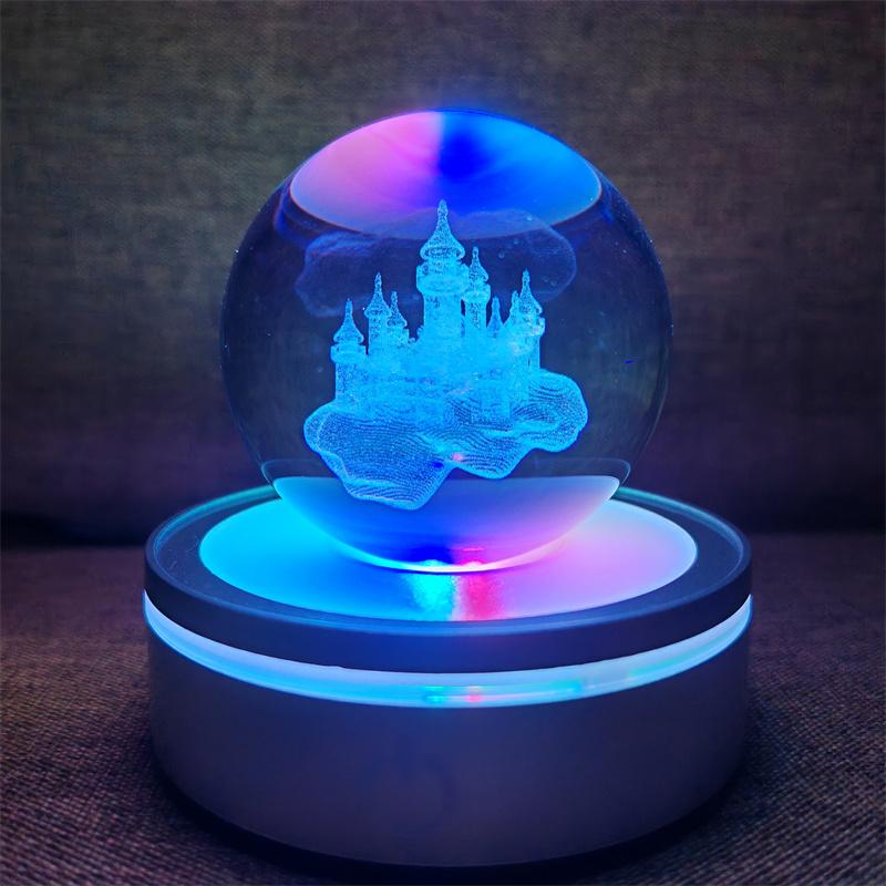 Хрустальный шар, ночные огни, светящаяся планета, галактика, астронавт, 3D RGB, лунная настольная лампа, атмосферная лампа, настольные украшения, подарки для детей