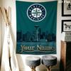 Name Custom Seattle Mariners Art Wall Tapestry Aesthetic Wall Hanging Printed Fabric Blanket Decorative Tapestries for Bedroom Living Room Home Decor