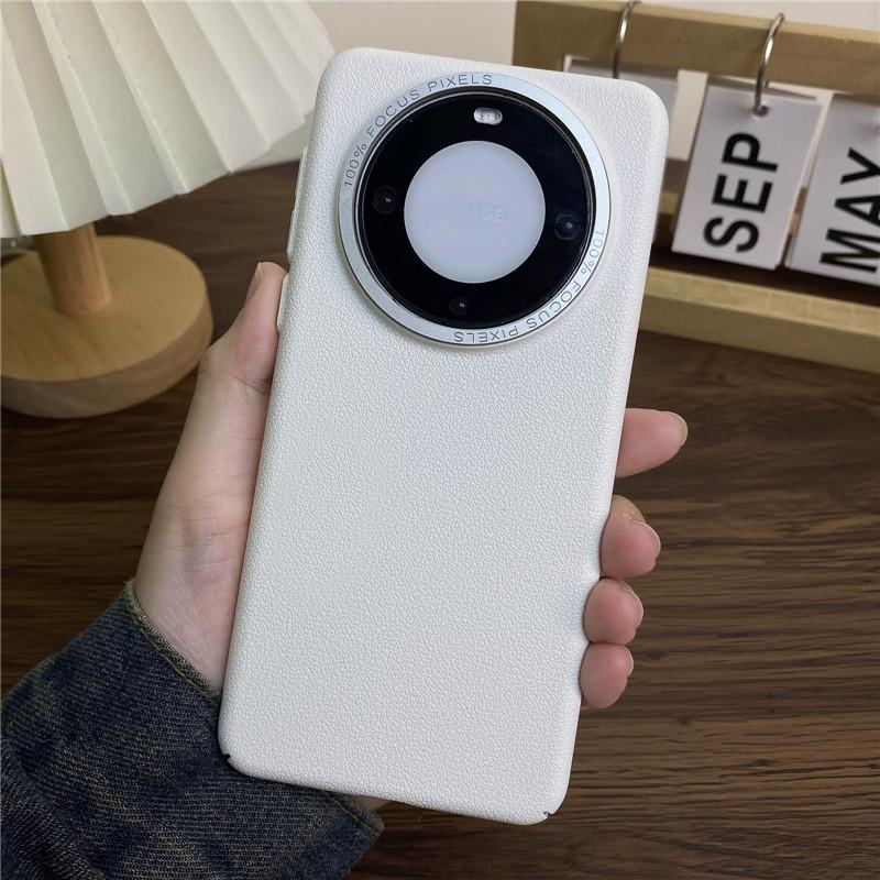 Для Huawei Mate 60 Pro Plus RS Ultimate прочный металлический чехол с большой дыркой в оправе объектива Litchi Grain PC, защитный чехол от отпечатков пальцев, задняя крышка-оболочка