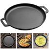 28cm Cast Iron Round Griddle For Crepes And Pizza with Dual Handles Pancake Pizza Pan Kitchen Outdoor BBQ Grill Cookware Fry Pan