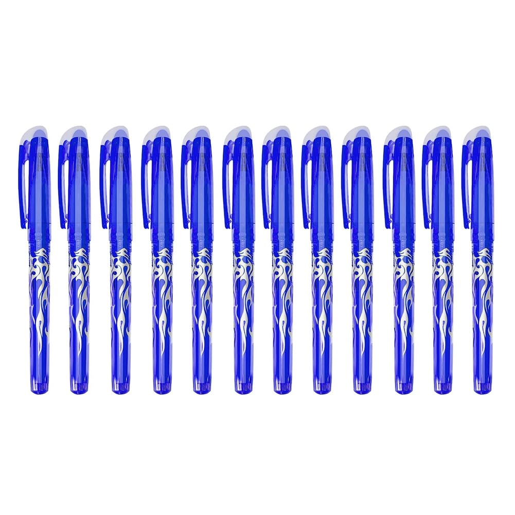 12 blue rubber pens 0.5mm rubber pens rechargeable ballpoint pens erasable and durable