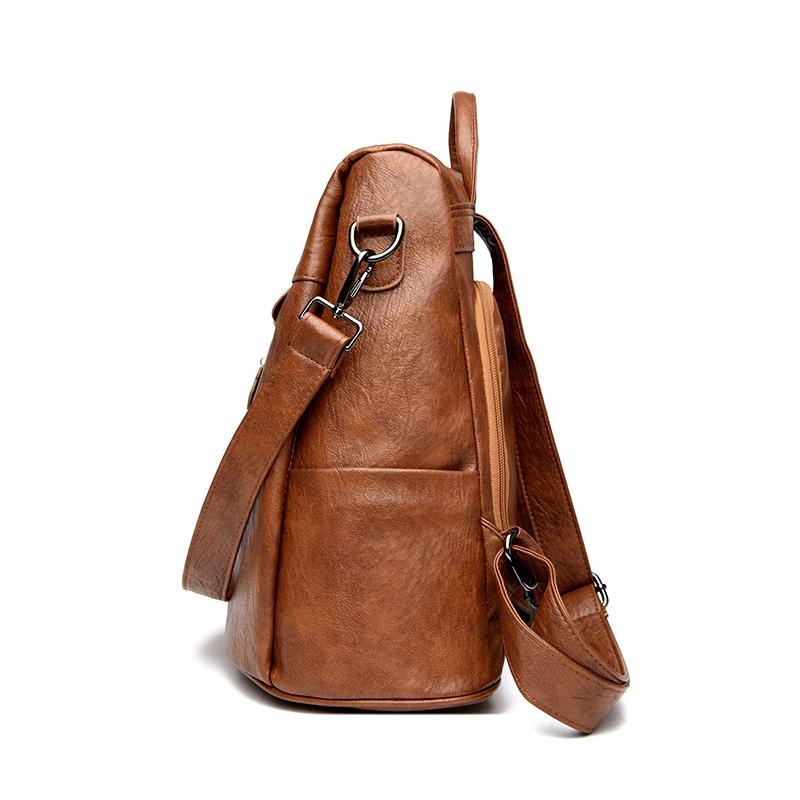 Женский небольшой рюкзак, многослойная сумка через плечо из мягкой кожи большой вместимости