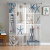 Mediterranean Lighthouse Starfish Tulle Curtains For Living Room Bedroom Kitchen Decoration Chiffon Sheer Voile Window Curtains