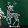 Рождественское светящееся украшение в виде оленя, светодиодная подсветка, 2D железная семья оленей для двора, патио, лужайки, сада, домашнего декора для рабочего стола