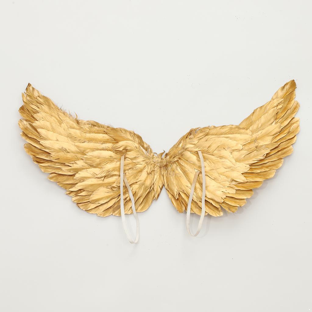 Adult Women Girls Swallow Wings Angel Feather Wings Princess Gold Wing Model Catwalk Stage Party Performance Halloween Dress Up