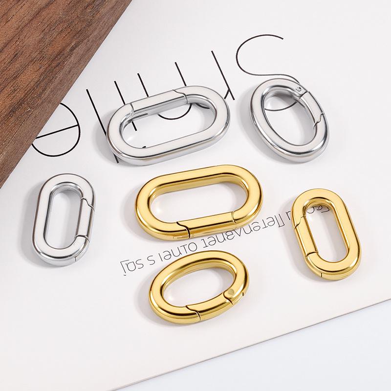 18K Gold Electroplated Stainless Steel Spring Snap Hook Necklace & Bag Connector