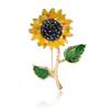 1 шт. Стильная брошь в виде растения для пиджаков Уникальное ювелирное украшение в виде подсолнуха Аксессуар Брошь из эпоксидной смолы ручной работы Блестящая брошь-булавка в виде цветка со стразами