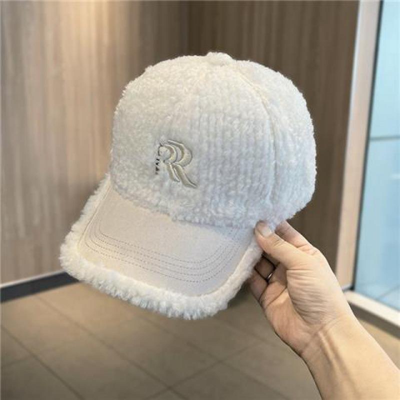 Зимняя бейсболка для женщин из овечьей шерсти, однотонная теплая бейсболка для путешествий на открытом воздухе