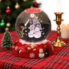 Christmas Faux Crystal Ball Night Light 3D Santa Claus Snowman Elk Glass
