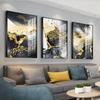 Golden Luxury Decor Poster and Print for Living Room Abstract Marble Scenery Picture Wall Art Canvas Art Painting Home Decor