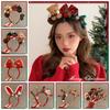 Elk Hair Hoop Christmas Headband Santa Plush Bow Red Hair Band Festival Decoration