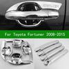 Accessory Glossy Chrome Silver Car Side Door Handle Bowl Cover Trim For Toyota Fortuner 2005-2015 2012 2010 2008 2009 2014