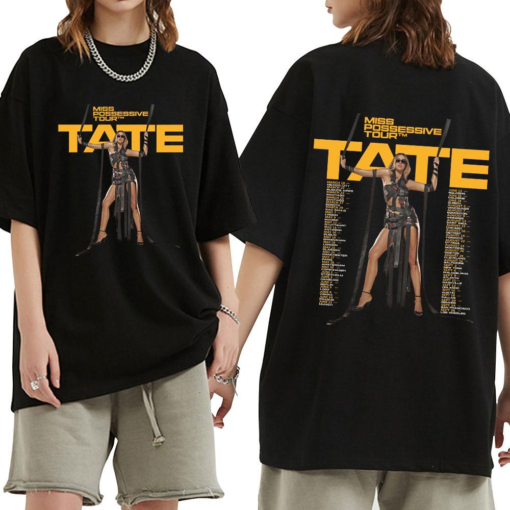 Tate McRae Miss Possessive Tour 2025 TShirts Unisex Unisex Harajuku ONeck Short Sleeve T Shirts Cotton Casual Tshirt Fans Gift