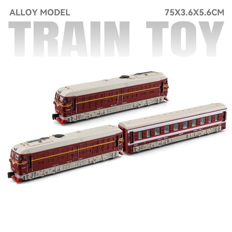 1:32 DongFeng 4B Train Model Toy Car Doors Opened Powered Walking Electric Spray Diesel Alloy Vehicle Music Light Models for Kid