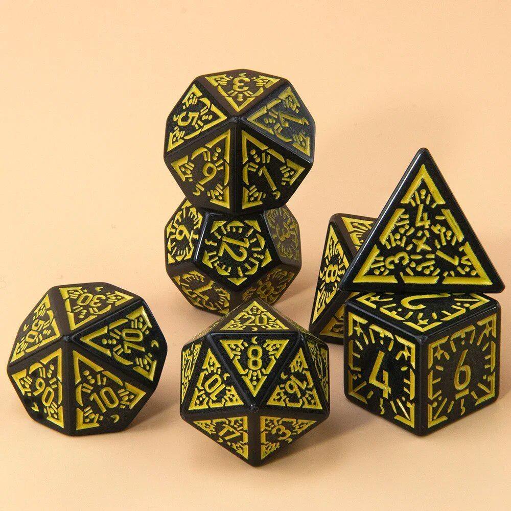 Набор многогранных кубиков DND, 7 шт. D4-D20, удивительные игровые кубики с гравировкой для сувенирных развлечений, ролевых игр, настольная игра