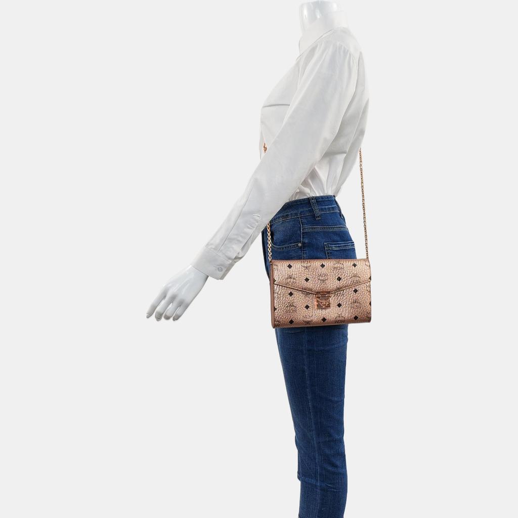 [Pre-Owned] Millie Large Rose Gold Coated Canvas Monogram Crossbody Clutch Shoulder Bag - Very Good #U3V97E