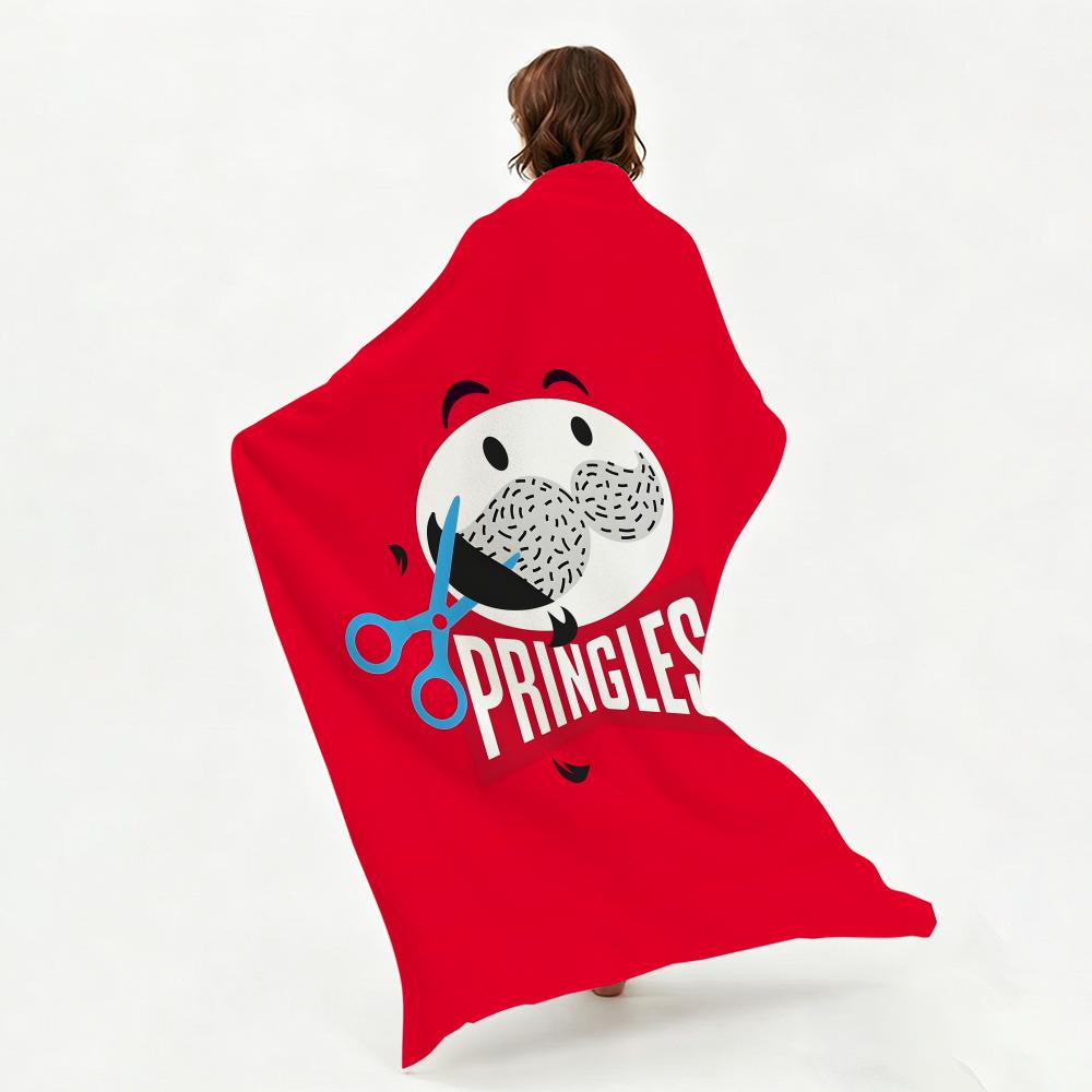 Brand P-Pringles Throw Soft Warm Flannel Blanket, Multi-use Throw for Bed Sofa Office, Air Conditioning Nap Blanket