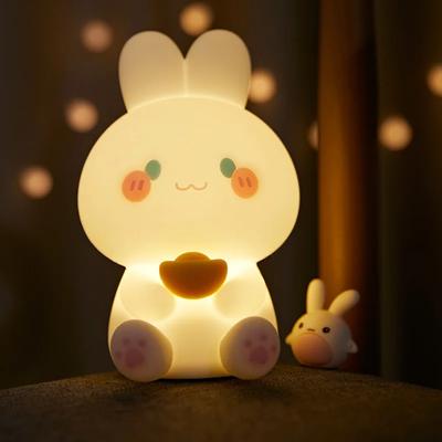 Новый светодиодный ночник RGB милый кролик силиконовый светильник для сна USB перезаряжаемый датчик спальня прикроватная тумбочка ребенок ребенок подарок Прямая поставка
