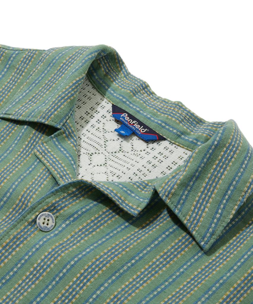 PENFIELD Hemp Blend Resort Open Collar Short Sleeve Shirt Green_Fs2Wr21U
