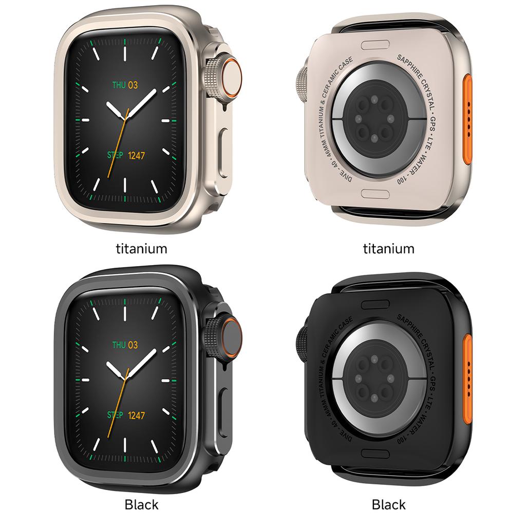 Металлический бампер-кейс для Apple Watch 10 46 мм Защитная рамка-чехол для iWatch Серии 11 9 8 7 6 5 SE Замена на Ultra 3 49 мм Титан