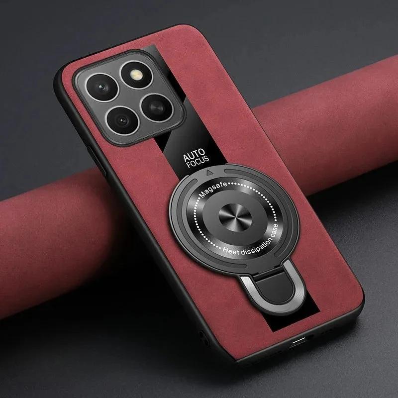 For Magsafe Wireless Charging Cover For 15T Pro 17T Pro PU Leather Shockproof Ring Stand Holder Case For 17 Max