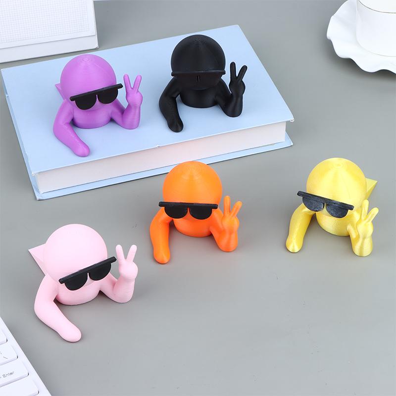 3D-печатный человечек-дверной упор с солнечными очками, креативная фигурка, декоративное украшение для дома, гостиной, настольное украшение