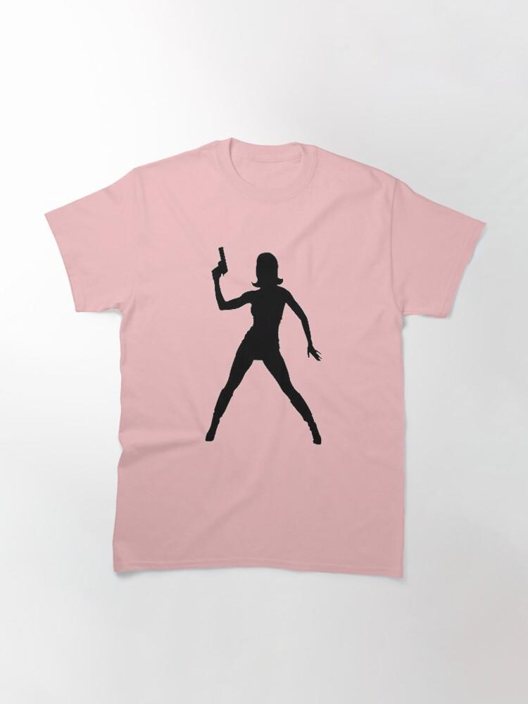 James Bond Girl with GUN pistol in hand Classic T-Shirt