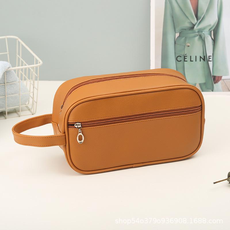 PU Leather Wash Bag For Men And Women Convenient For Going Out Multifunctional Waterproof Makeup Bag Towel Toothbrush Storage Bag
