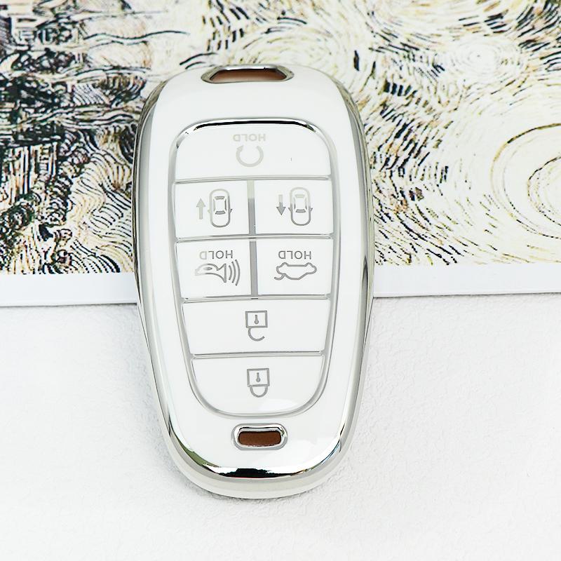 4 5 6 7 8 Кнопок TPU Оболочка для Пульта Ключа Брелок Чехол Крышка для Hyundai 2020-2021 Sonata Nexo DN8 Santa Fe TM Tucson NX4 Staria Ioniq