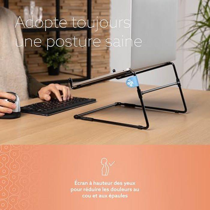 Support pour Ordinateur Portable - R-Go - Steel - Ventilé - Compatible MacBook et Dell - Acier Noir