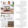 4Pcs L-Shaped Acrylic Floating Shelf Wall Mounted Rack Strong Load-bearing Smooth Edge Easy To Install Clear