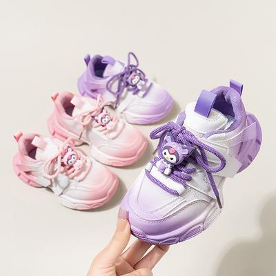Новые кроссовки на липучках для девочек, модный дизайн, мультяшные, износостойкие, удобные, с мягкой подошвой, для бега