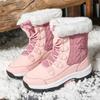 Fashion Warm Women's Boots Plush Outdoor Female Snow Boots Plus Sized Non-slip Mid-caslf Boots Lace-up Women Cotton Shoes Winter Zapatos