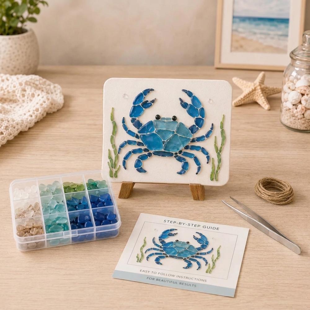 Sea Creature Ocean DIY Sea Glass Art Kit Ocean Inspired Home DIY Crafting Kit Home Office Decor