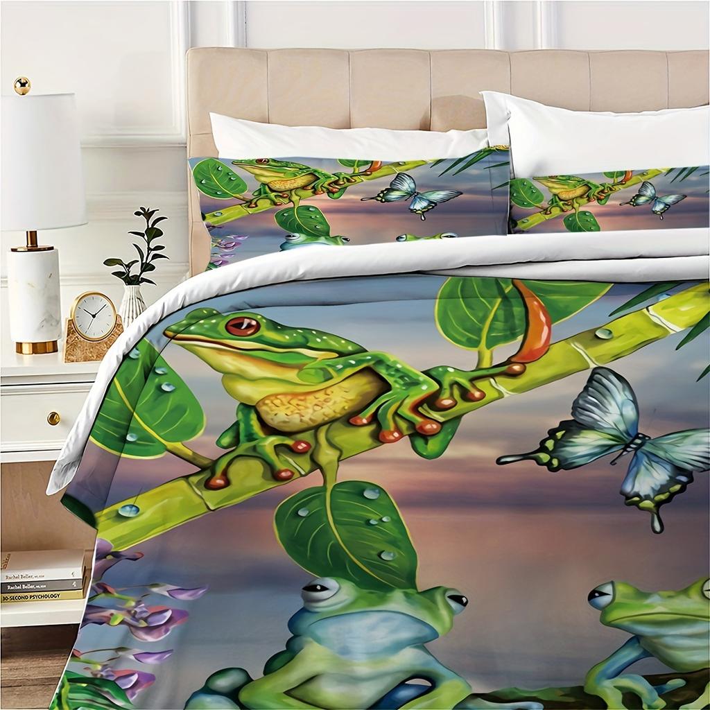 Tree Frog Frog Animal Quilt Cover Bedding Three-Piece Quilt Cover Independent Station