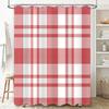 Декор для дома Занавеска для душа Клетчатый узор для ванных комнат Красный Белый Клетчатый дизайн Водонепроницаемая ткань Легкая установка для Вашего Ba