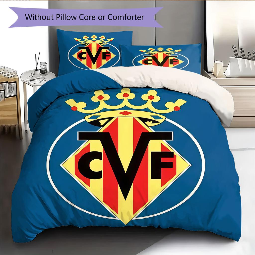 Villarreal logo Bedding Quilt Set Quilt Cover Pillowcase Home Decoration Birthday Gift (1 * duvet cover + 2 * pillowcase, without core)
