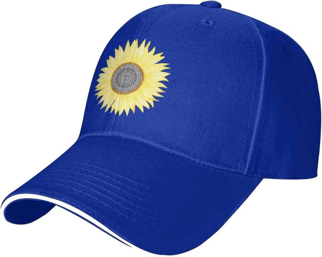 Sunflower Print Polyester Baseball Cap Casual Sun Protection Unisex Adult Trucker Hat