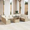 VidaXL 11-Piece Garden Sofa Set with Beige Cushions Poly Rattan 3348717