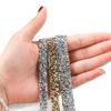 Gold Silver Rhinestone Trim Iron/Glue On Rhinestone Chain Ribbon Bling Bling Decorative Strap  DIY