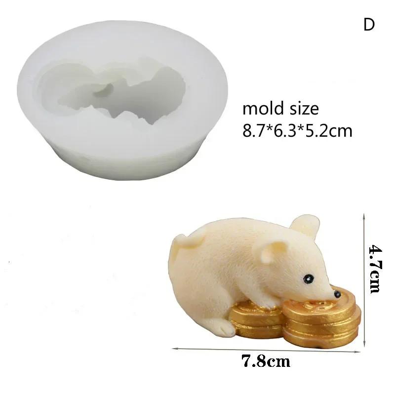 3D Силиконовая форма ручной работы в форме мыши для DIY, форма для фондана, торта, шоколада, для изготовления свечей, формы из смолы для гипса, воска