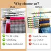 5 Layer S Shaped Pants Hanger Stainless Steel Non-Slip Multifunction Trousers Ties Wardrobe Organizer