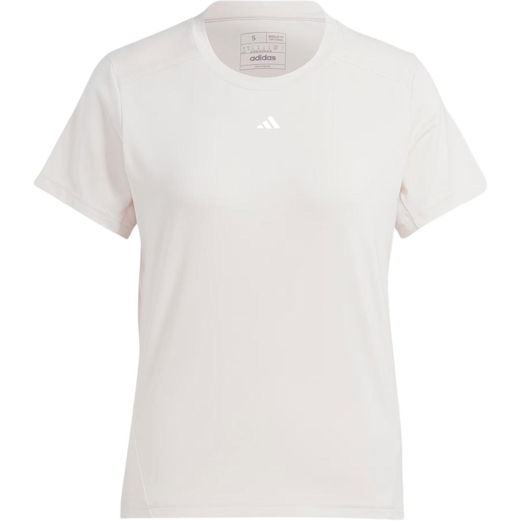 adidas Футболка Power Tee с однотонным логотипом, спортивная футболка с круглым вырезом и короткими рукавами, женские топы, льняно-коричневый IN6209