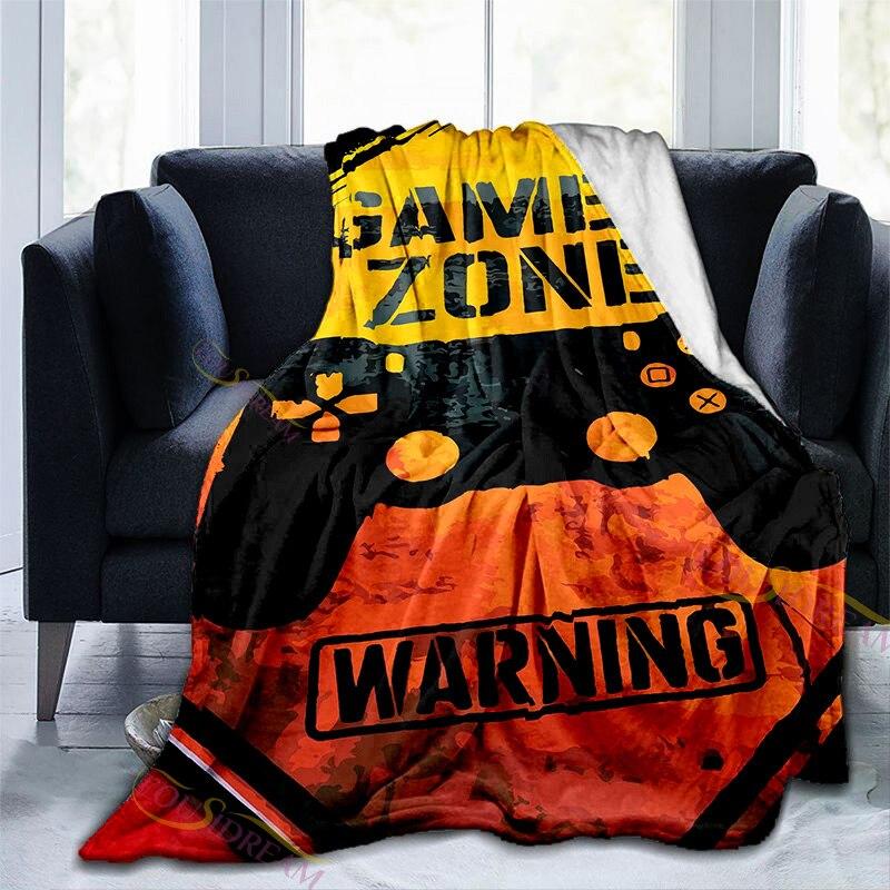 Одеяло с кубиком Рубика, геймпад с узором, теплое мягкое фланелевое одеяло для дивана, одеяло для дремоты, всесезонное универсальное одеяло для взрослых и детей