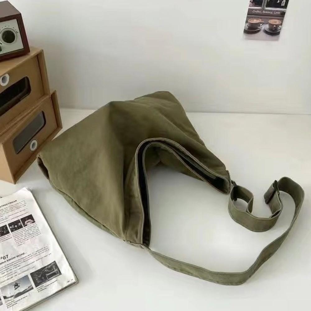 Large Capacity Canvas Crossbody Bag Retro Tote Bag Fashion Messenger Bag Travel